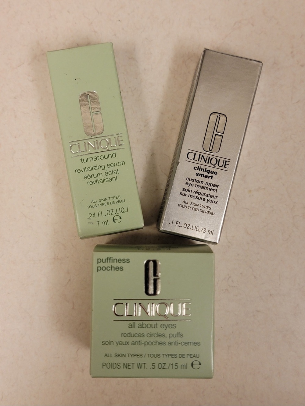 Clinique Samples - All About Eyes+Custom-Repair Eye Treatment +Turnaround Serum